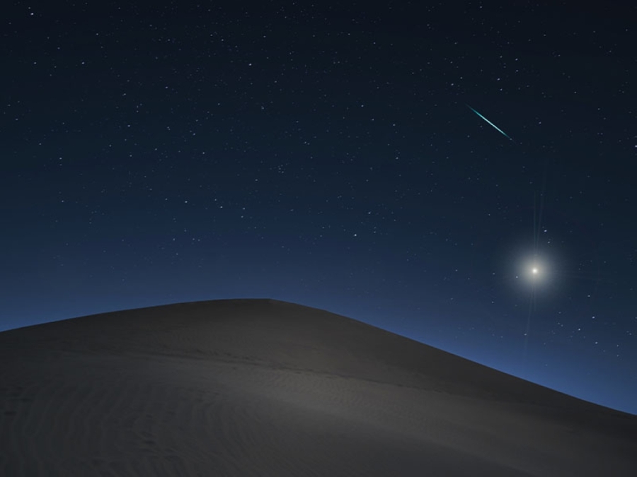 View of Suhail star rising in the Kuwaiti sky during late August”
