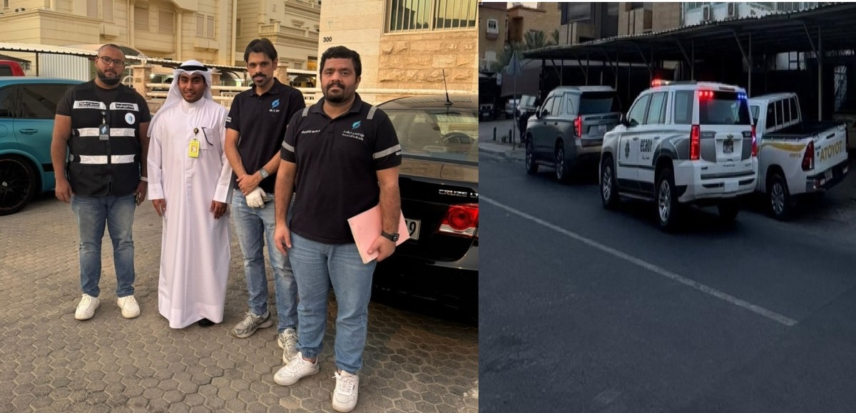 Kuwait Municipality inspection team cutting power to bachelor housing in Hawalli Governorate.