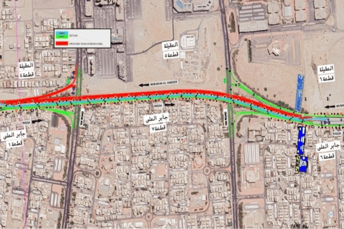Traffic Diversion Opens on Al-Ghous Street Between Jaber Al-Ali and Al-Aqila